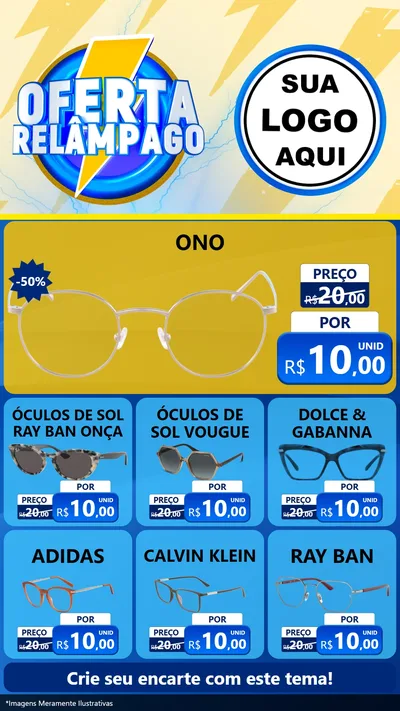 Modelo de Rede Social para Stories com o tema Oferta Relâmpago para Óticas