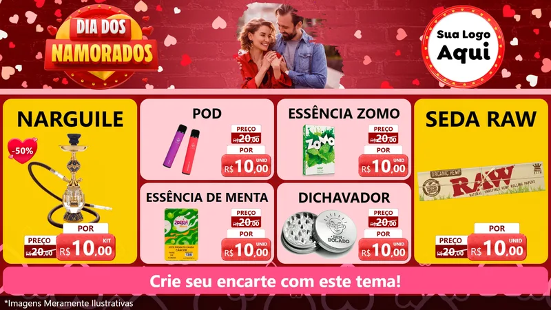 Modelo de TV para TV Horizontal com o tema Dia Dos Namorados para Tabacaria
