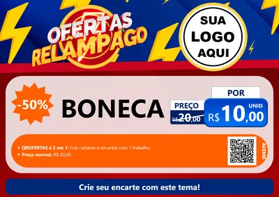Modelo de Cartaz para Cartaz A4 Horizontal com o tema Ofertas Relâmpago para Brinquedos