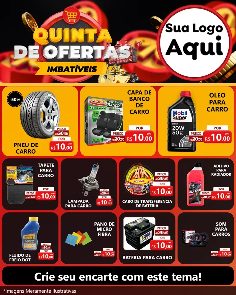 Modelo de Rede Social para Feed Instagram com o tema Quinta de Ofertas Imbatíveis para Auto peças