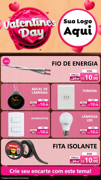 Modelo de TV para TV Vertical com o tema Valentine's Day para Materiais Elétricos