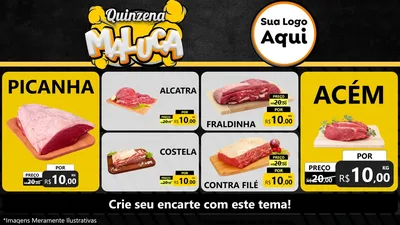 Modelo de TV para TV Horizontal com o tema Quinzena Maluca para Açougue
