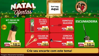 Modelo de TV para TV Horizontal com o tema Natal de Ofertas para Utilidades Domésticas
