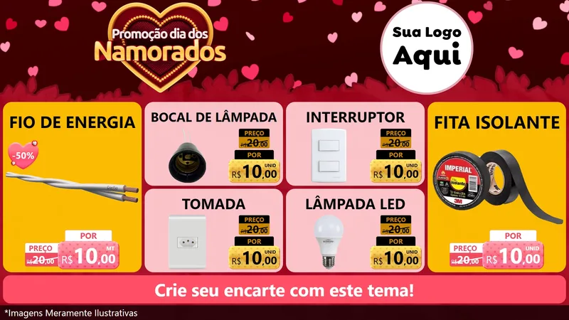 Modelo de TV para TV Horizontal com o tema Promoção Dia Dos Namorados para Materiais Elétricos
