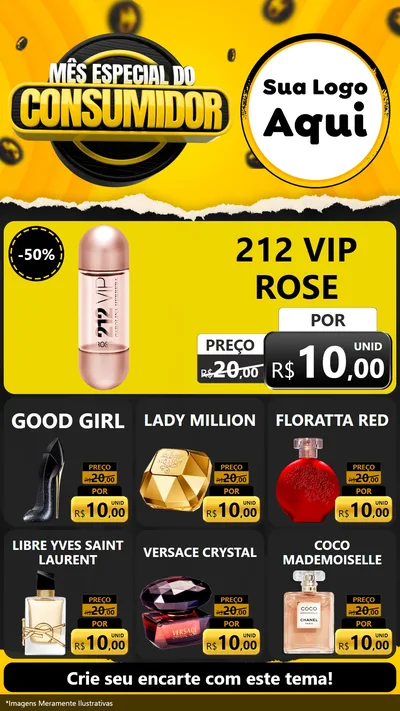 Modelo de Rede Social para Stories com o tema Mês Especial do Consumidor para Perfumes