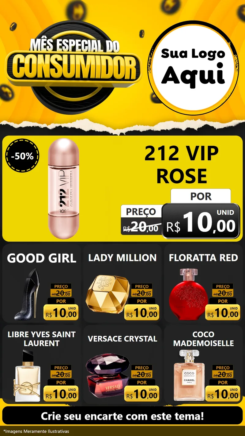 Modelo de Rede Social para Stories com o tema Mês Especial do Consumidor para Perfumes