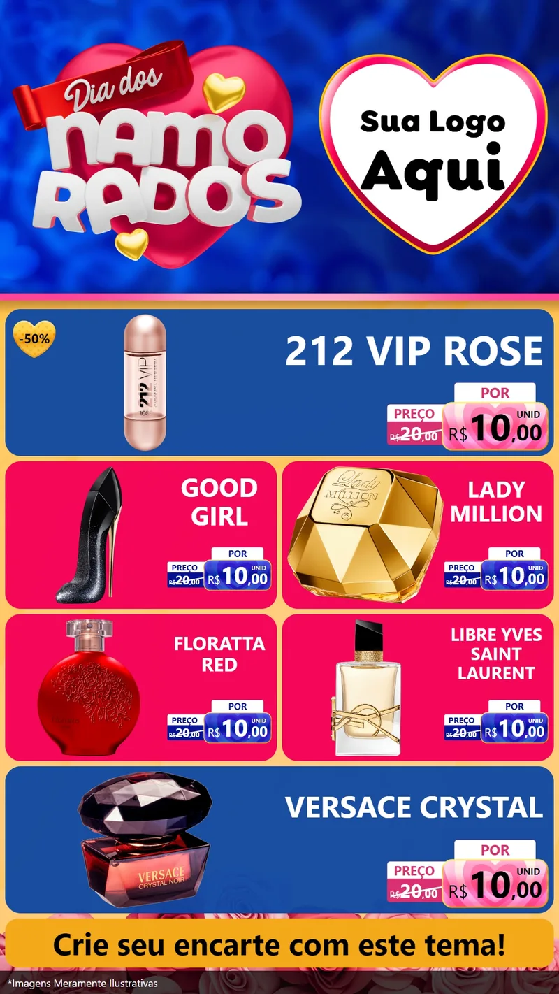 Modelo de TV para TV Vertical com o tema Dia dos namorados para Perfumes