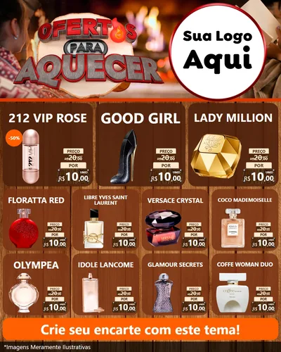 Modelo de Rede Social para Feed Instagram com o tema Ofertas Para Aquecer para Perfumes