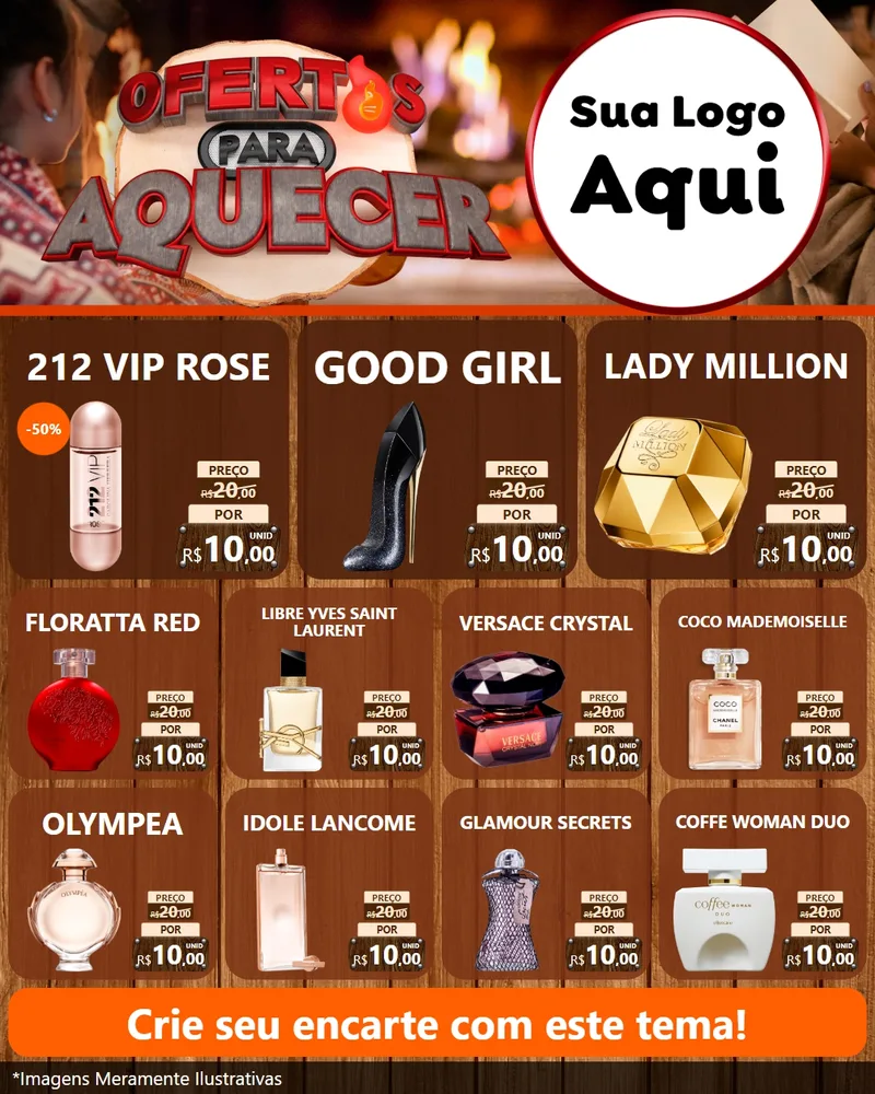 Modelo de Rede Social para Feed Instagram com o tema Ofertas Para Aquecer para Perfumes