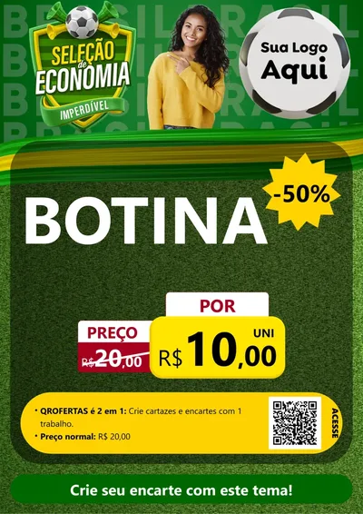 Modelo de Cartaz para Cartaz A4 Vertical com o tema Seleção de Economia - Copa para Agropecuária