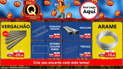 Modelo de TV para TV Horizontal com o tema Dia Q - O Dia Mais Barato Do Mês para Ferragens