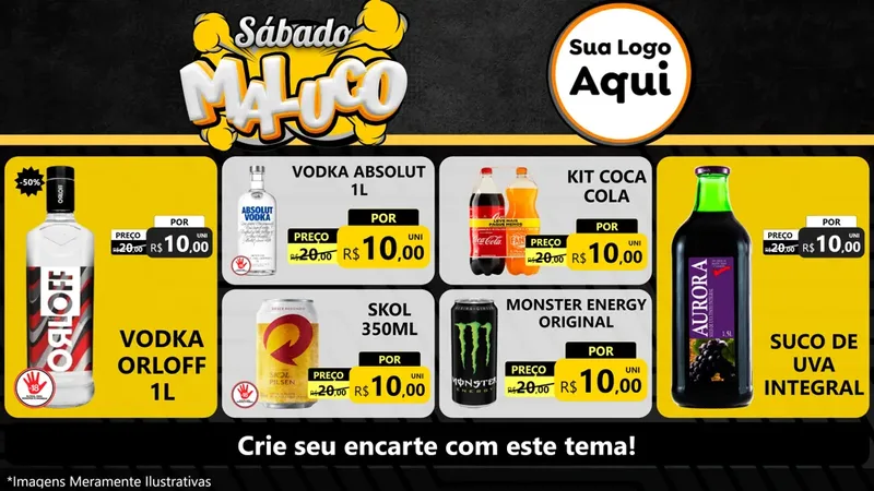 Modelo de TV para TV Horizontal com o tema Sábado Maluco para Distribuidora de bebidas
