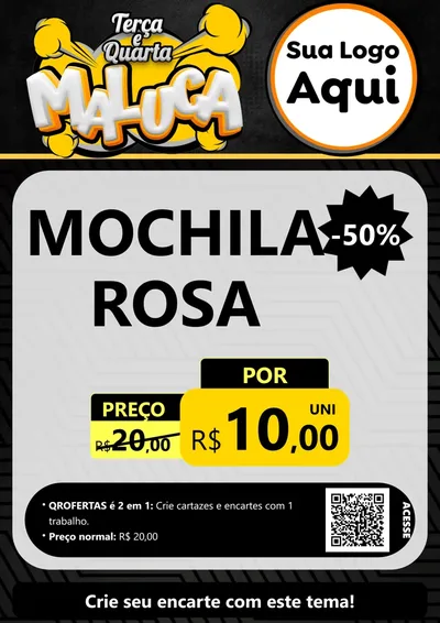 Modelo de Cartaz para Cartaz A4 Vertical com o tema Terça e Quarta Maluca para Papelaria