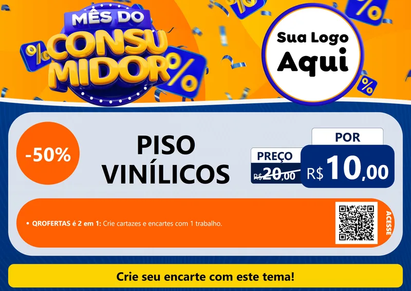 Modelo de Cartaz para Cartaz A4 Horizontal com o tema Mês do Consumidor para Material para Construção