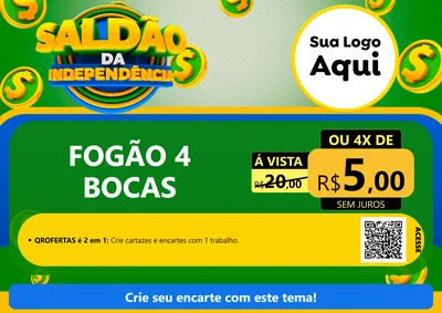 Modelo de Cartaz para Cartaz A4 Horizontal com o tema Saldão da Indepêndencia para Móveis e Eletro
