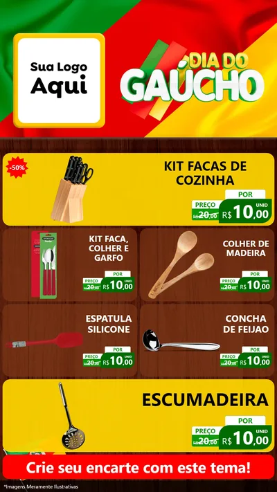 Modelo de TV para TV Vertical com o tema Dia do Gaúcho para Utilidades Domésticas