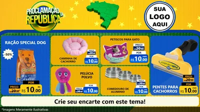 Modelo de TV para TV Horizontal com o tema Proclamação da República para Pet Shop