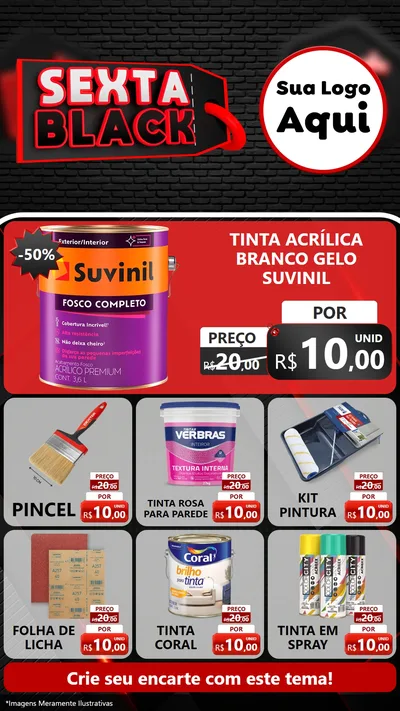 Modelo de Rede Social para Stories com o tema Sexta Black para Tintas e Ferramentas