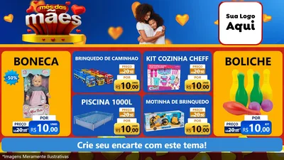Modelo de TV para TV Horizontal com o tema Mês das Mães para Brinquedos