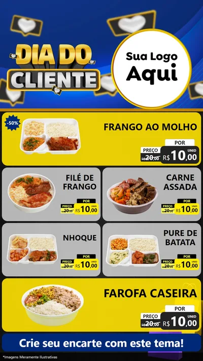 Modelo de TV para TV Vertical com o tema Dia Do Cliente para Restaurante