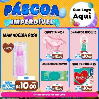 Modelo de Rede Social para Feed Facebook com o tema Páscoa Imperdível para Bebês