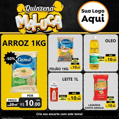 Modelo de Rede Social para Feed Facebook com o tema Quinzena Maluca para Supermercado