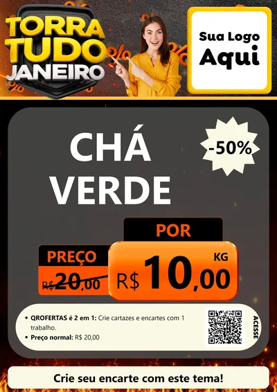 Modelo de Cartaz para Cartaz A4 Vertical com o tema Torra Tudo Janeiro para Produtos Naturais