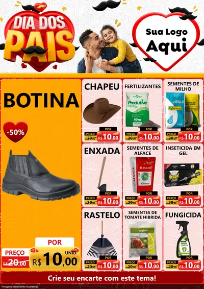 Modelo de Encarte para Encarte A4 Vertical com o tema Dia dos Pais para Agropecuária