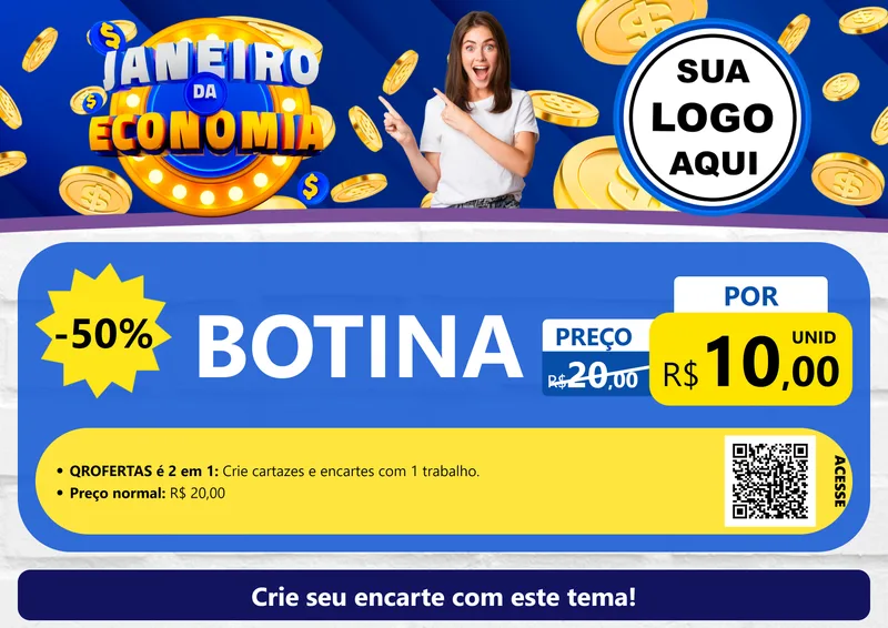 Modelo de Cartaz para Cartaz A4 Horizontal com o tema Janeiro da Economia para Agropecuária