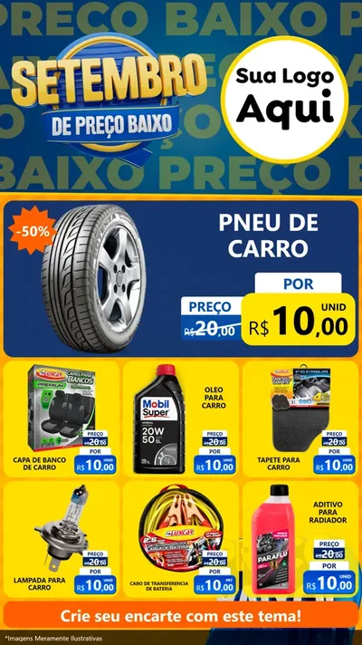 Modelo de Rede Social para Stories com o tema Setembro De Preço Baixo para Auto peças