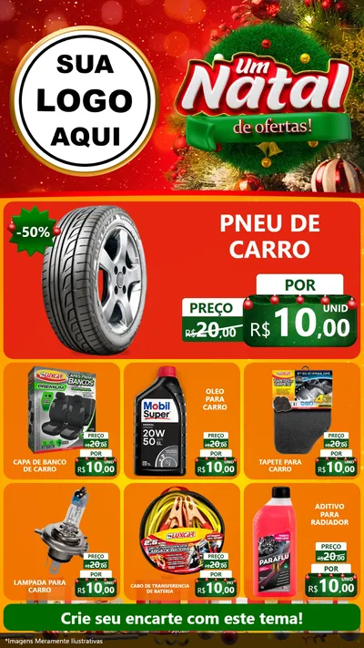 Modelo de Rede Social para Stories com o tema Um Natal de Ofertas para Auto peças