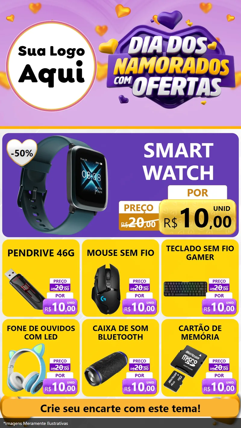 Modelo de Rede Social para Stories com o tema Dia Dos Namorados Com Ofertas para Informática
