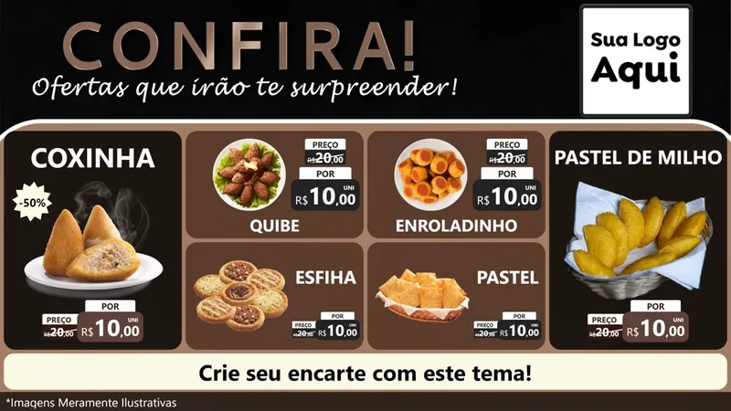 Modelo de TV para TV Horizontal com o tema Confira! Ofertas que irão te surpreender! para Salgadaria