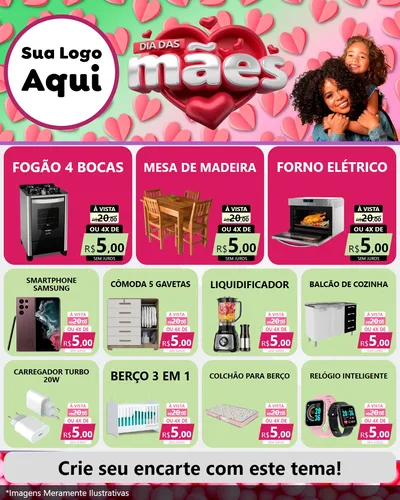 Modelo de Rede Social para Feed Instagram com o tema Dia das Mães para Móveis e Eletro