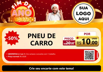 Modelo de Cartaz para Cartaz A4 Horizontal com o tema Fim de Ano Premiado para Auto peças