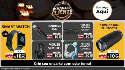 Modelo de TV para TV Horizontal com o tema Semana do Cliente para Informática