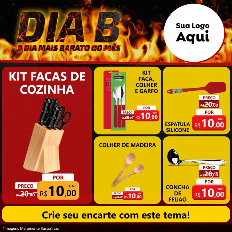 Modelo de Rede Social para Feed Facebook com o tema Dia B para Utilidades Domésticas