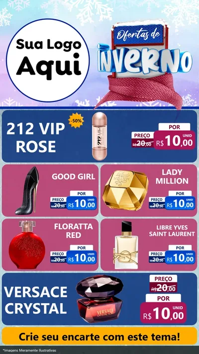 Modelo de TV para TV Vertical com o tema Ofertas de Inverno para Perfumes