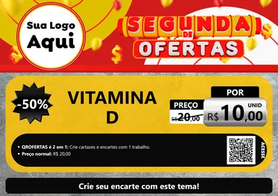 Modelo de Cartaz para Cartaz A4 Horizontal com o tema Segunda de Ofertas para Farmácia