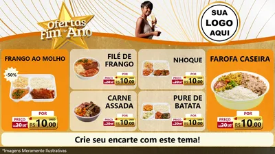 Modelo de TV para TV Horizontal com o tema Ofertas Fim de Ano para Restaurante