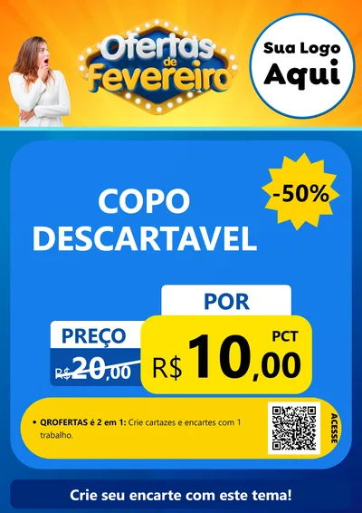 Modelo de Cartaz para Cartaz A4 Vertical com o tema Ofertas de Fevereiro para Embalagens