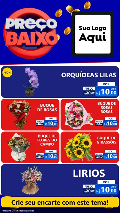 Modelo de TV para TV Vertical com o tema Preço Baixo para Floricultura e jardim