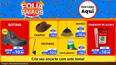 Modelo de TV para TV Horizontal com o tema Folia de Preços Baixos para Agropecuária