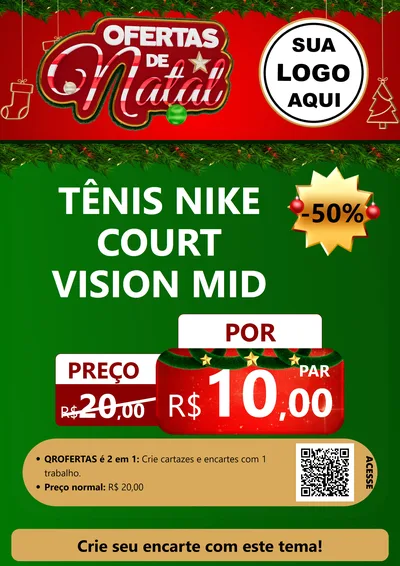 Modelo de Cartaz para Cartaz A4 Vertical com o tema Ofertas de Natal para Calçados
