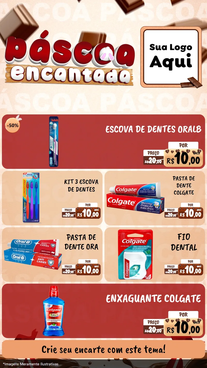 Modelo de TV para TV Vertical com o tema Páscoa Encantada para Higiene Pessoal