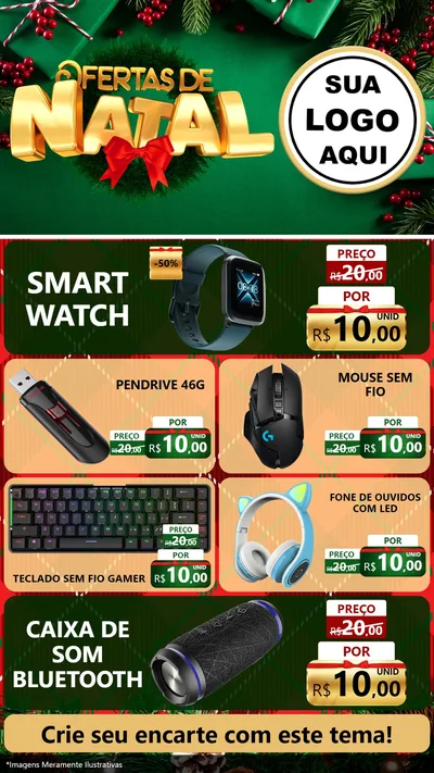 Modelo de TV para TV Vertical com o tema Ofertas de Natal para Informática