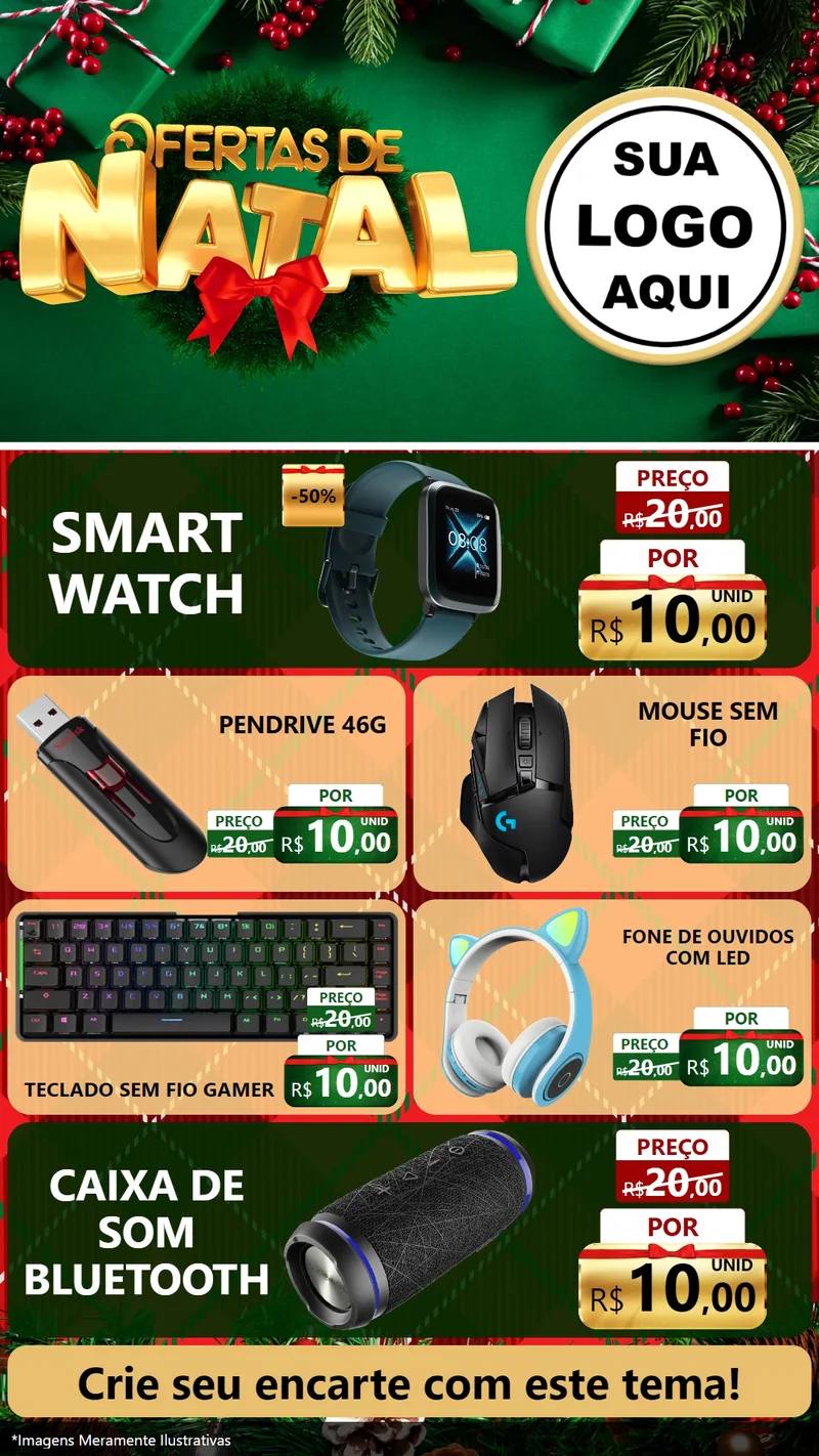 Modelo de TV para TV Vertical com o tema Ofertas de Natal para Informática