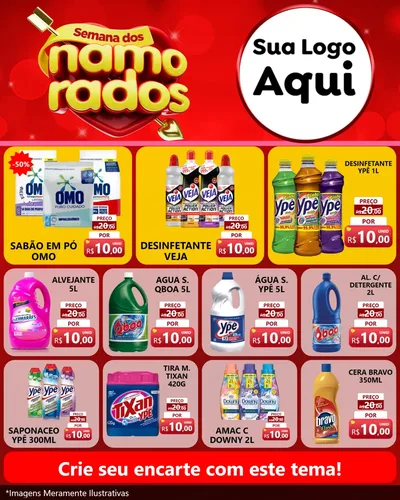 Modelo de Rede Social para Feed Instagram com o tema Semana dos namorados para Produtos de Limpeza