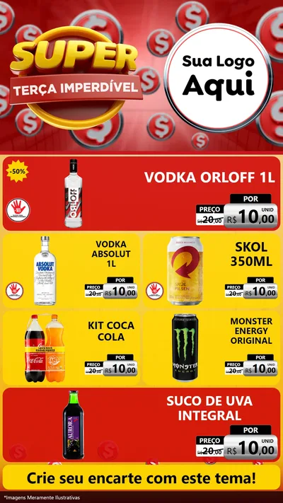 Modelo de TV para TV Vertical com o tema Super Terça Imperdível para Distribuidora de bebidas