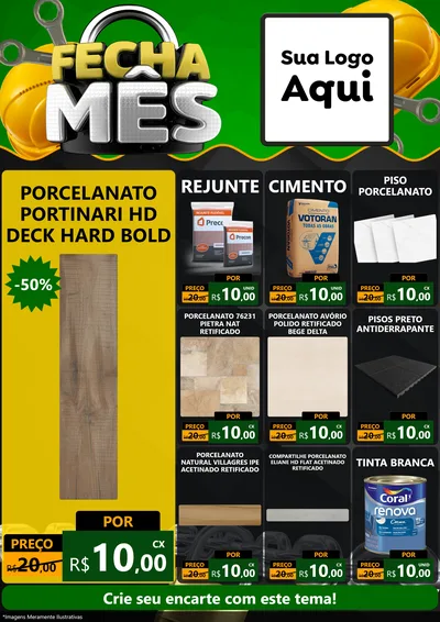 Modelo de Encarte para Encarte A4 Vertical com o tema Fecha Mês para Pisos e revestimentos